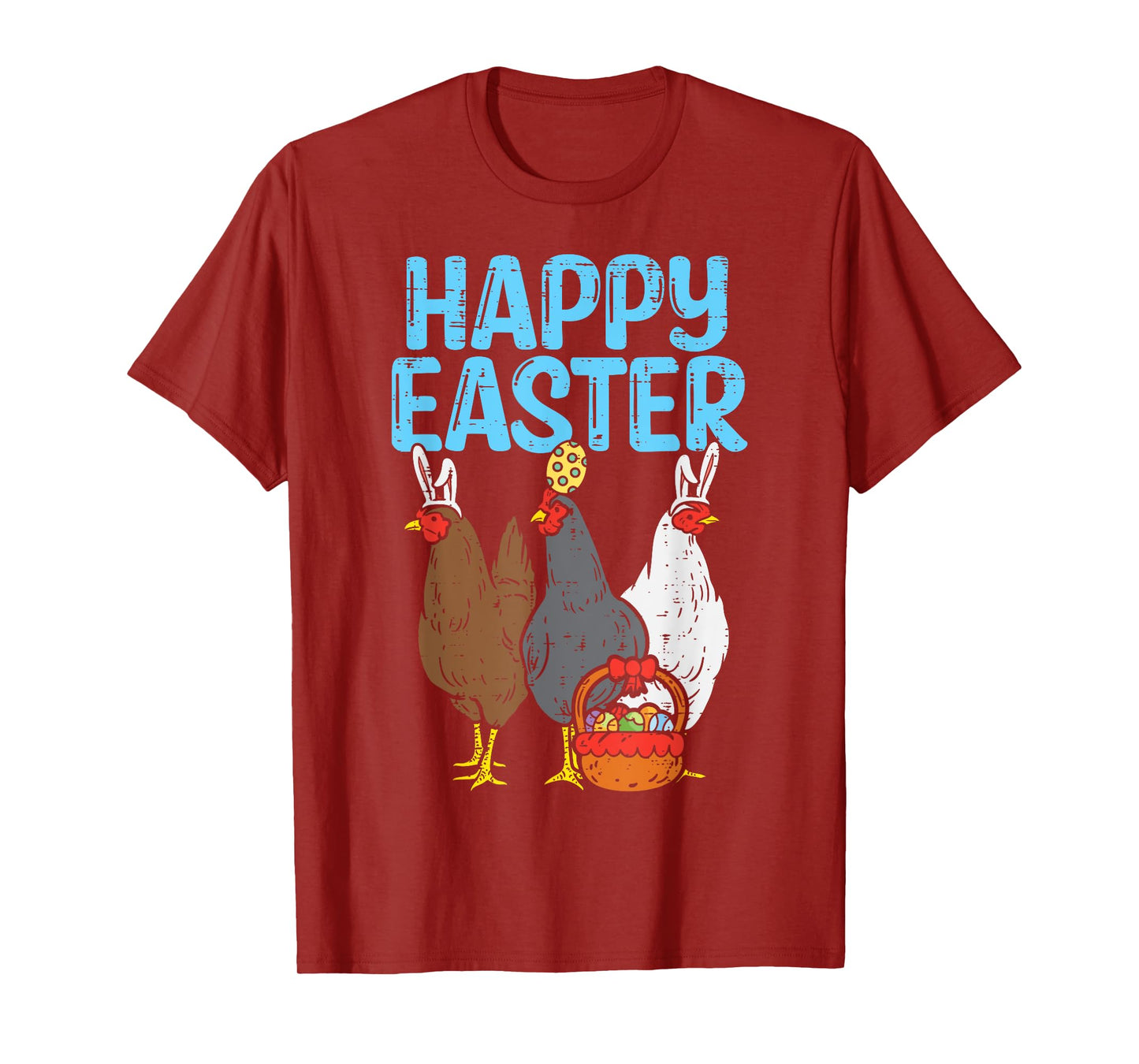 Happy Easter Chicken Bunnies Egg Poultry Farm Animal Farmer T-Shirt