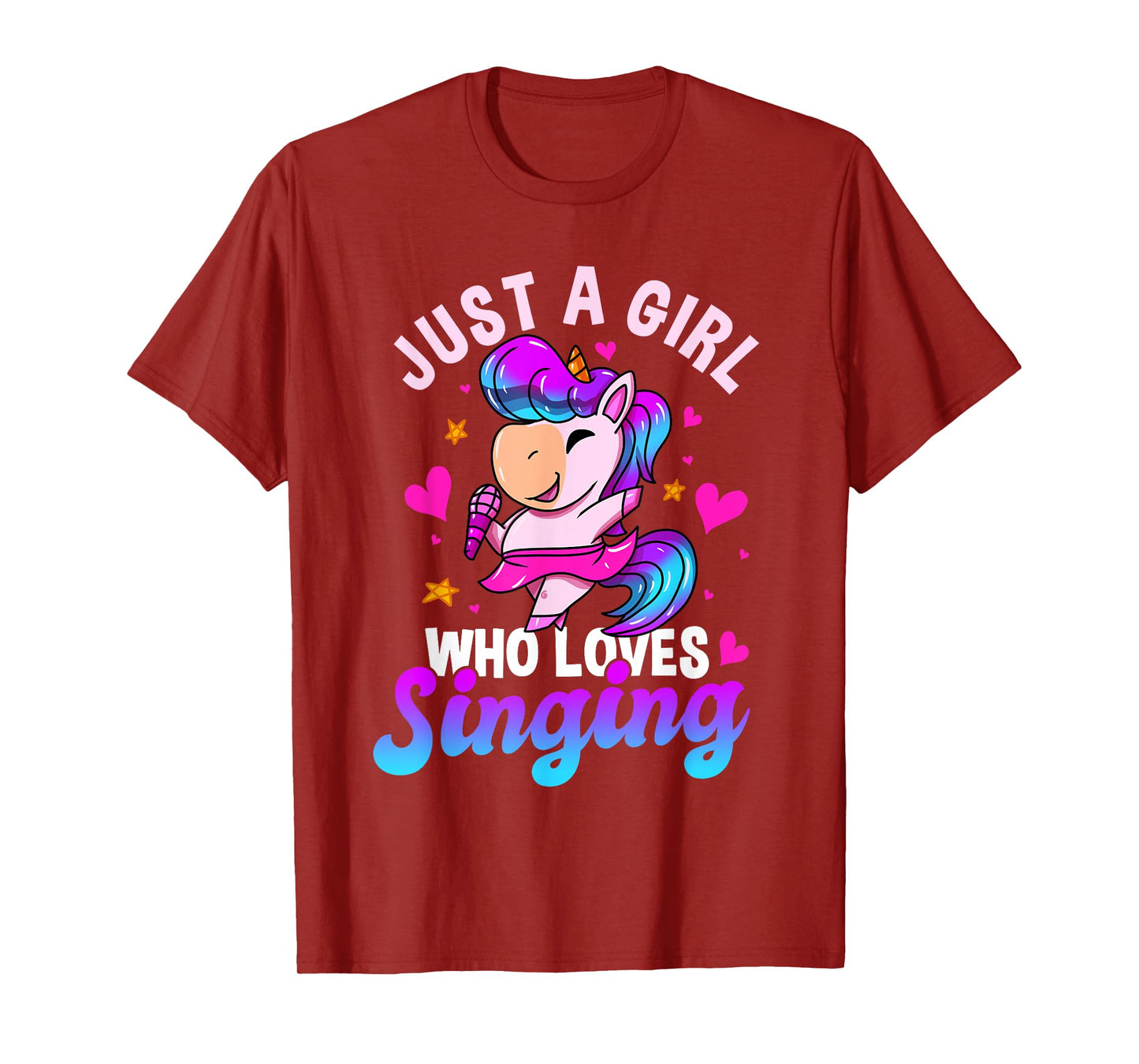 Just A Girl Who Loves Singing Funny Karaoke Singer Unicorn T-Shirt