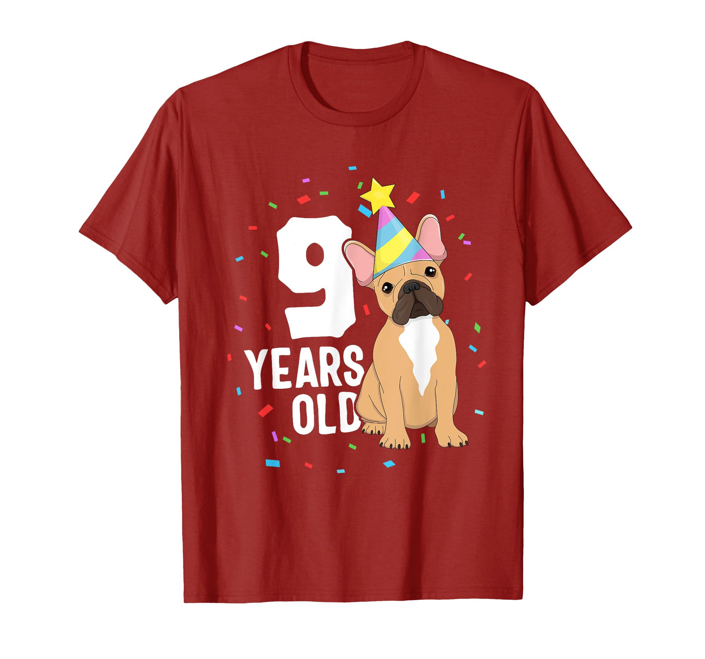 9 Years Old Birthday Outfit French Bulldog Dog Party 9th T-Shirt