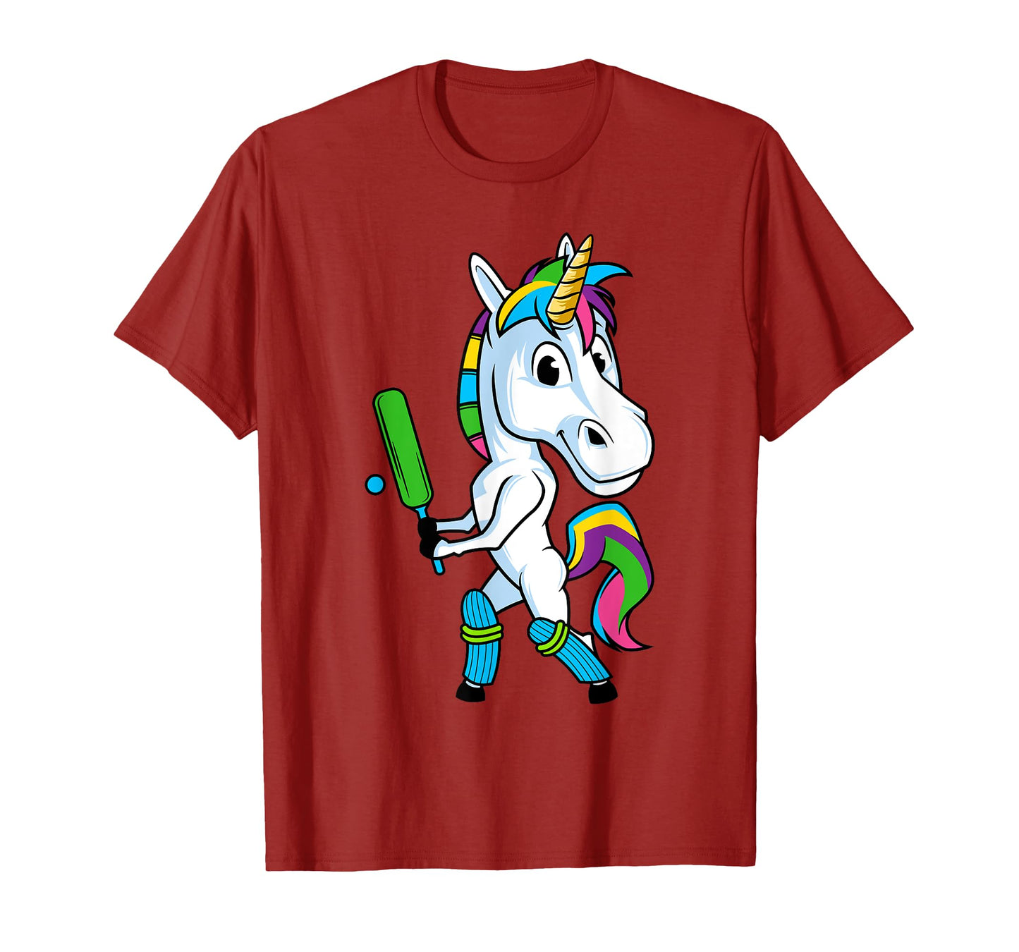 Funny Unicorn Sports Cricket Magical Bat And Ball Game T-Shirt