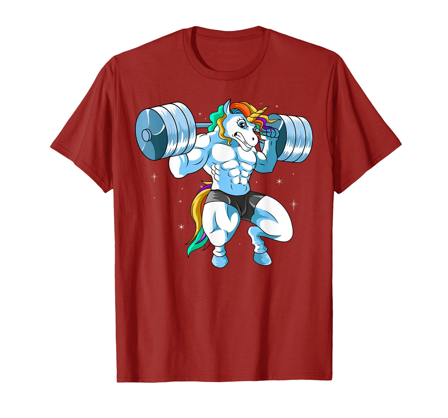 Weightlifter Barbell - Fitness Gym Weightlifing Unicorn T-Shirt