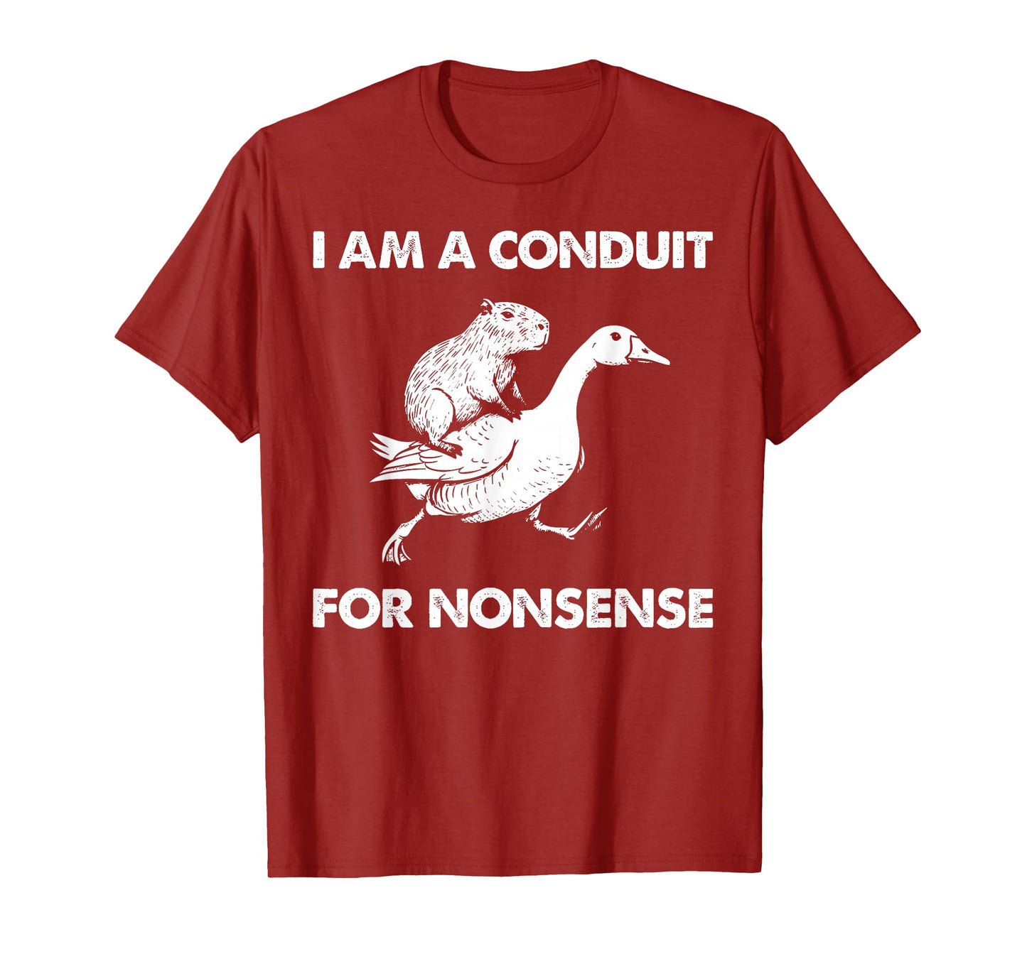 I Am A Conduit for Nonsense Capybara Goose Meme T-Shirt
