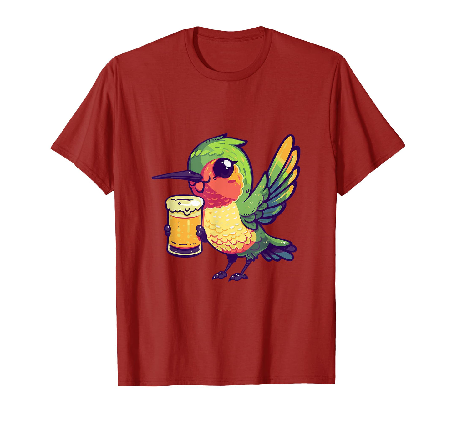 Humming Bird Drinking Beer Comic T-Shirt