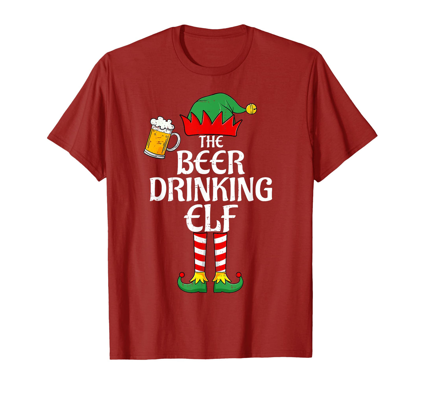 The Beer Drinking Elf Christmas Family Matching Xmas Funny T-Shirt