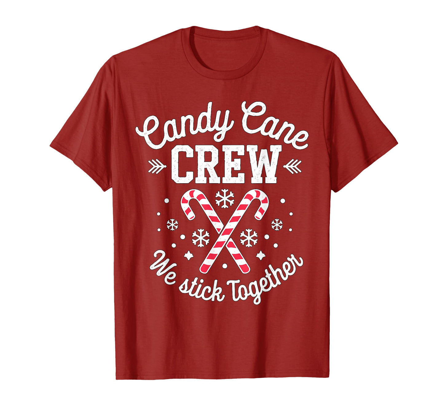 Candy Cane Crew We Stick Together Christmas Costume Xmas T-Shirt