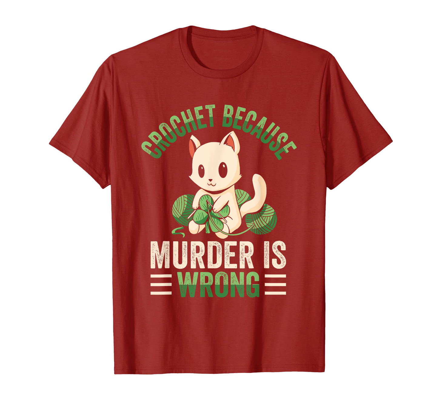 Crochet Because Murder Is Wrong Unicorn Crocheting T-Shirt