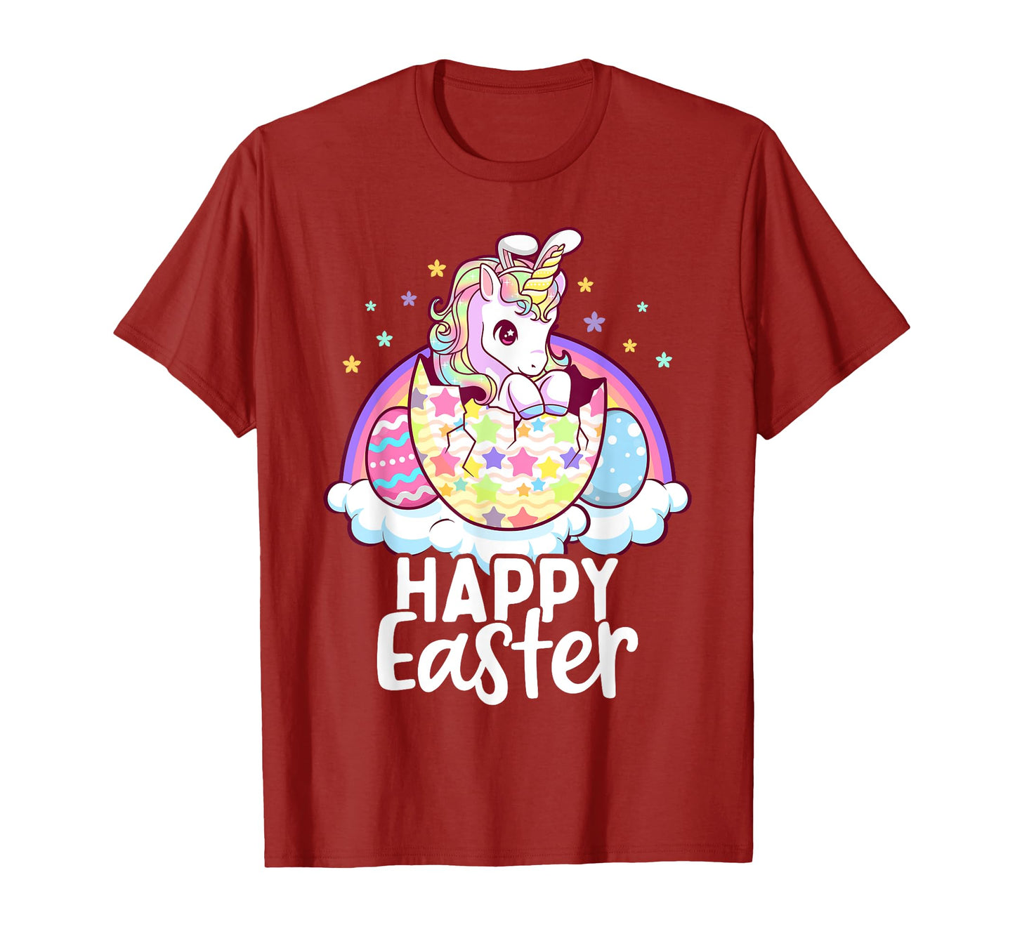 Happy Easter Unicorn Bunny Girls Kids Easter Eggs T-Shirt