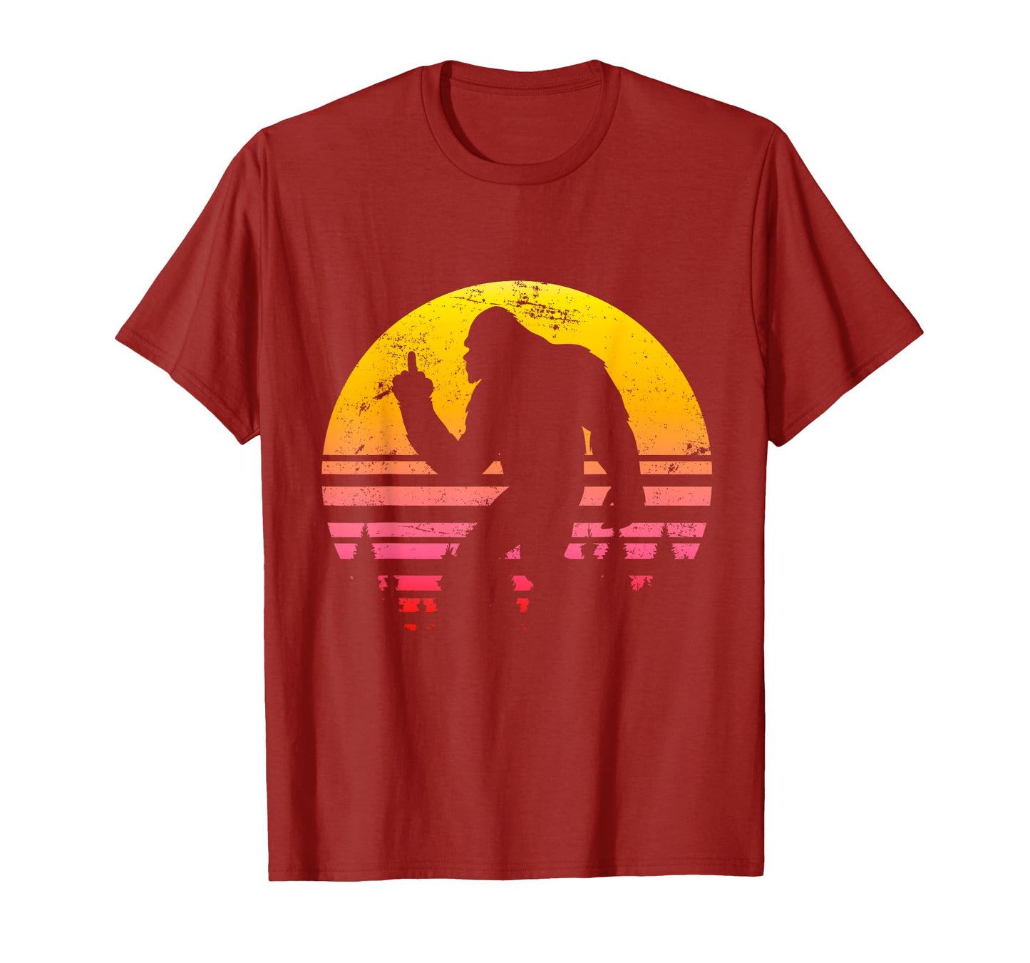Big Foot Flips Middle Finger - Shoots Bird - Funny Sasquatch T-Shirt