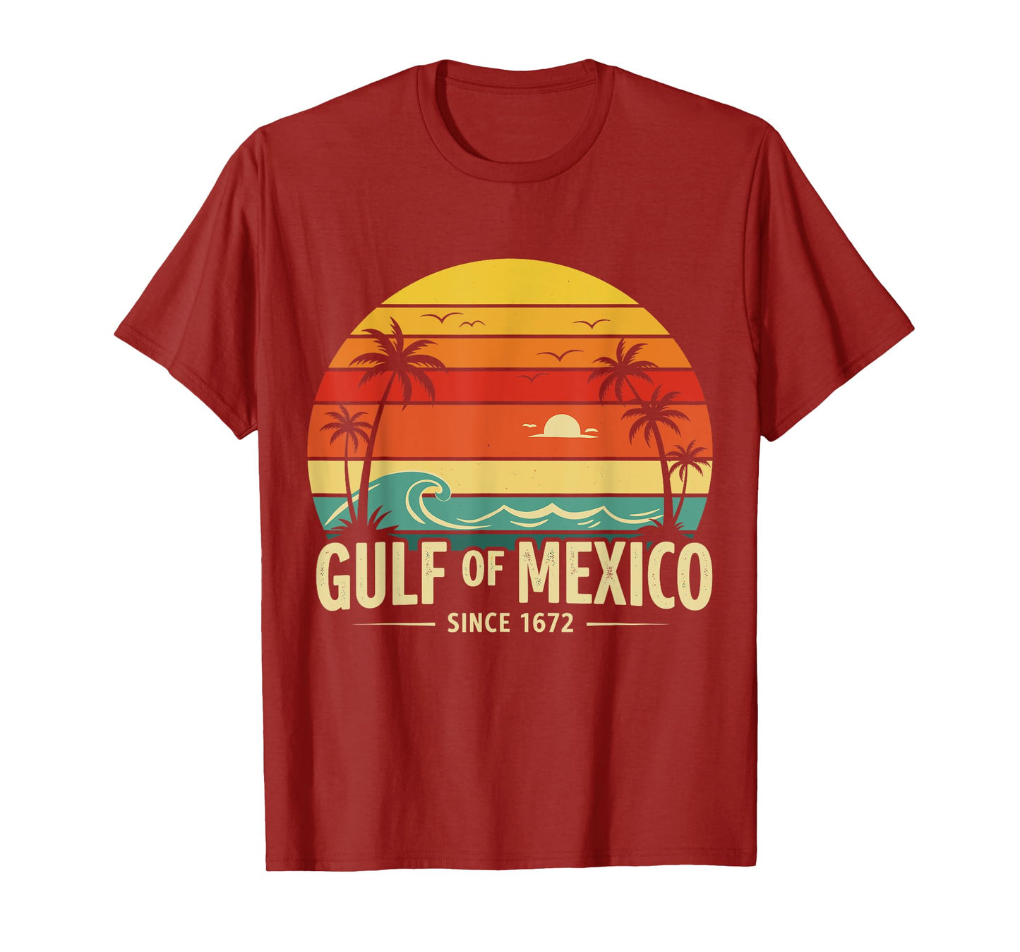 Gulf of Mexico Since 1672 Sunset Vibes Vintage Tee Men Women T-Shirt