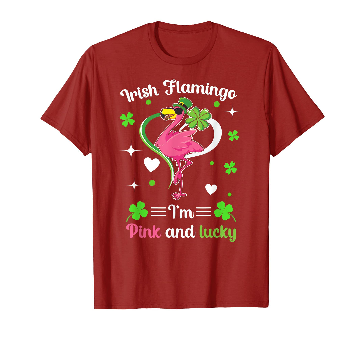 Lucky Irish Flamingo St Patricks Day Flocking Flamingo T-Shirt