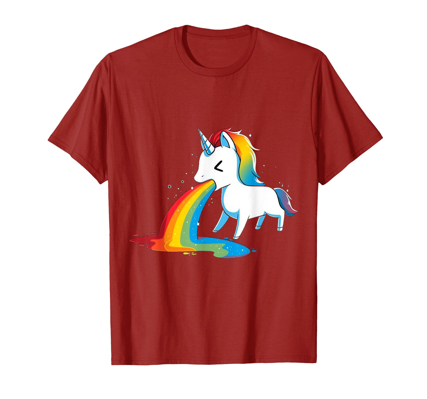 Unicorn Puking Rainbows Graphic T shirt Funny Rainbow Puke T-Shirt
