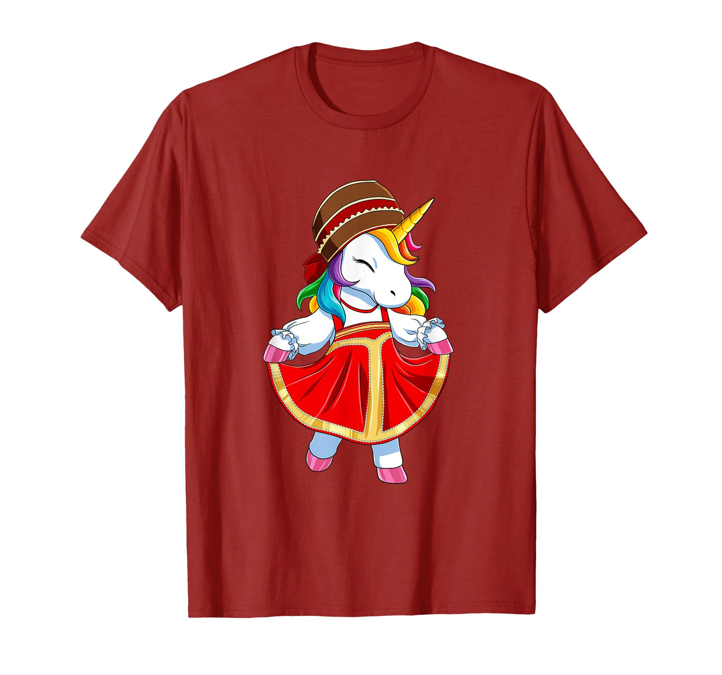 Russia unicorn in Russian clothing T-Shirt