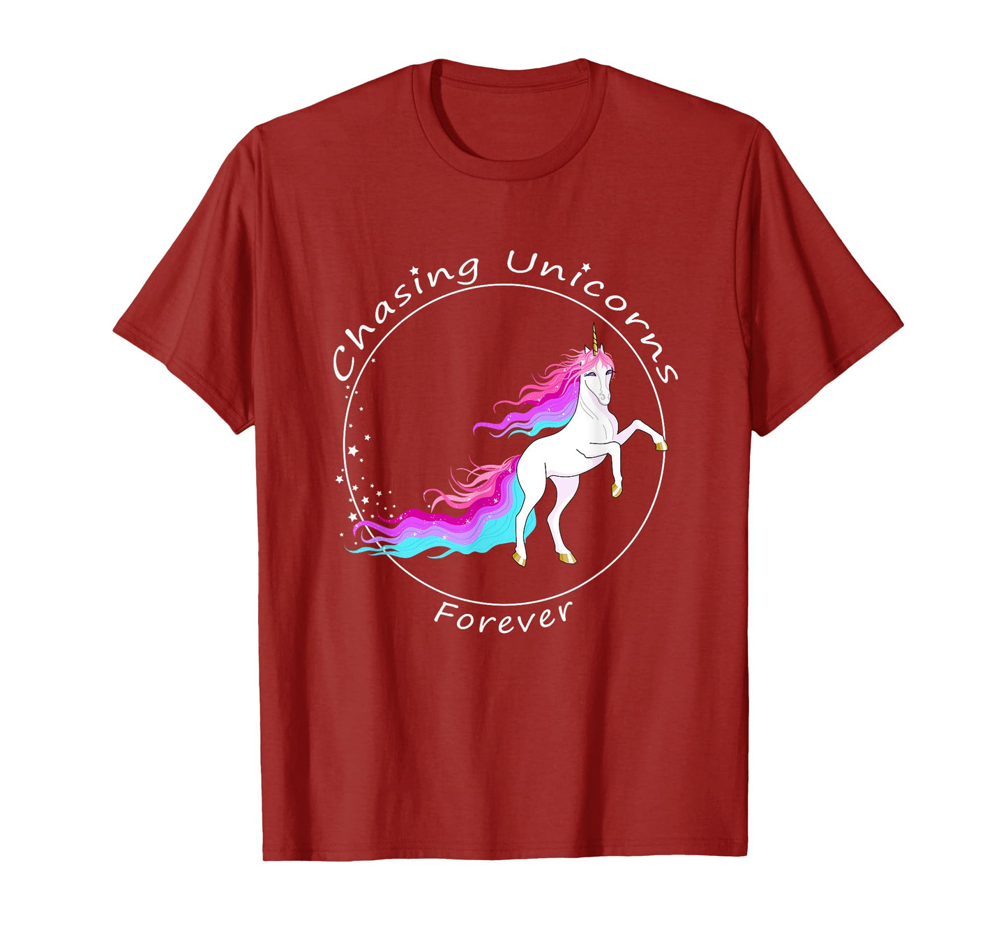 Chasing Unicorns T-Shirt: Rainbow Unicorn Birthday Girl Gift