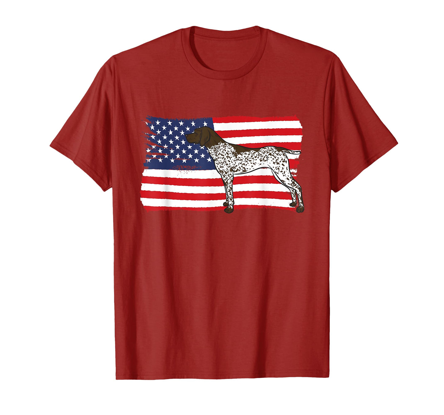 German Shorthaired Pointer Patriotic American Flag GSP Dog T-Shirt