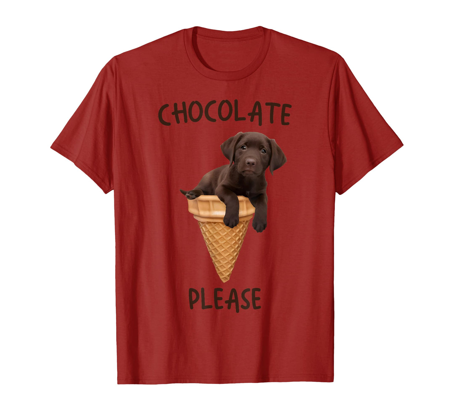 Chocolate Lab Waffle Cone Ice Cream Cute Labrador Puppy Dog T-Shirt for Men Women Kids