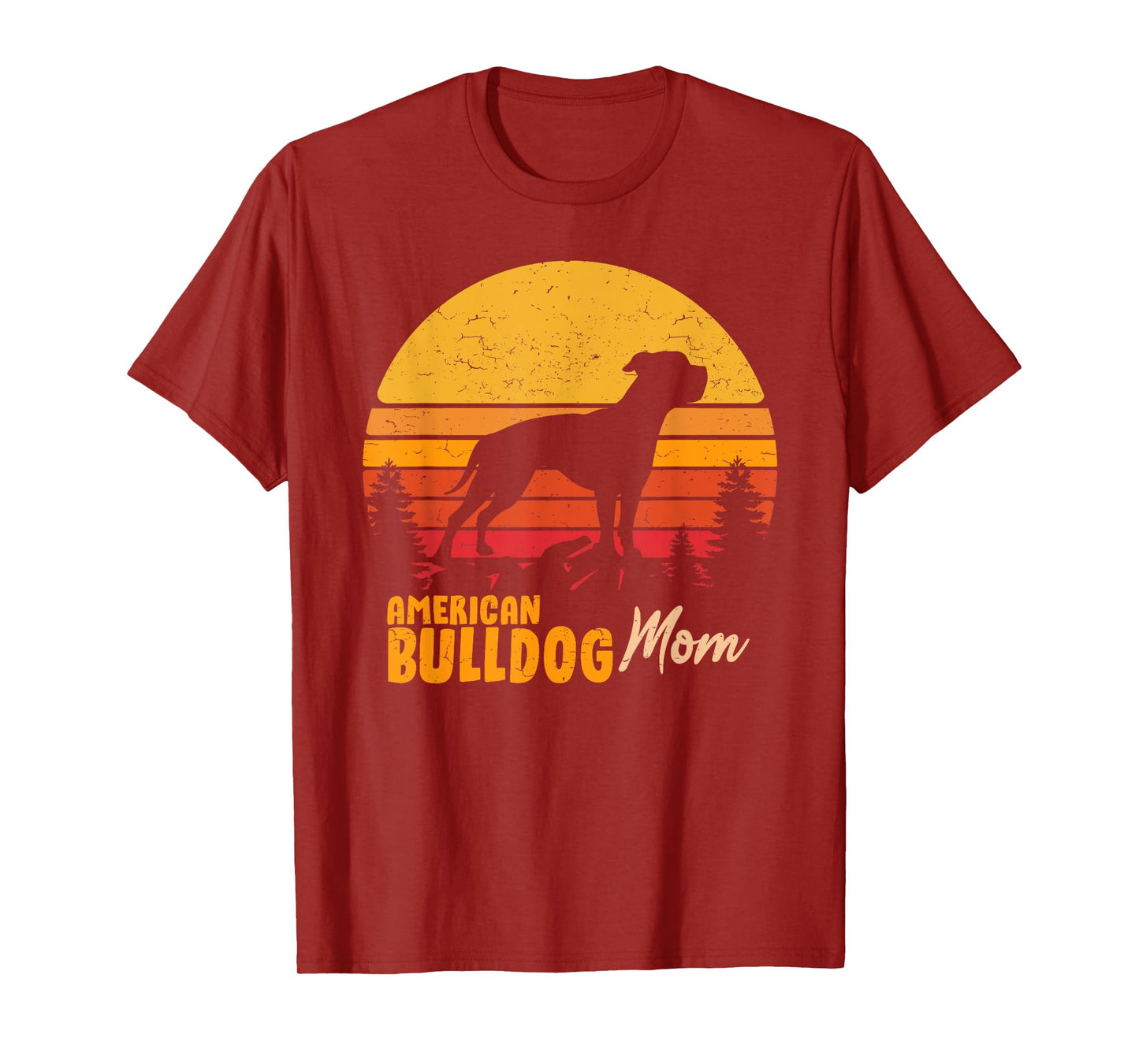 American Bulldog Mom Mom Vintage Retro Dog Woman Tight T-Shirt