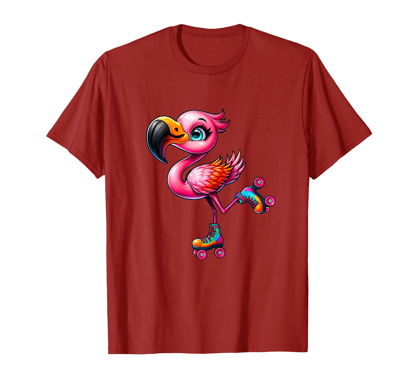 Flamingo Roller Skates Funny Roller Skates Design for Girls T-Shirt