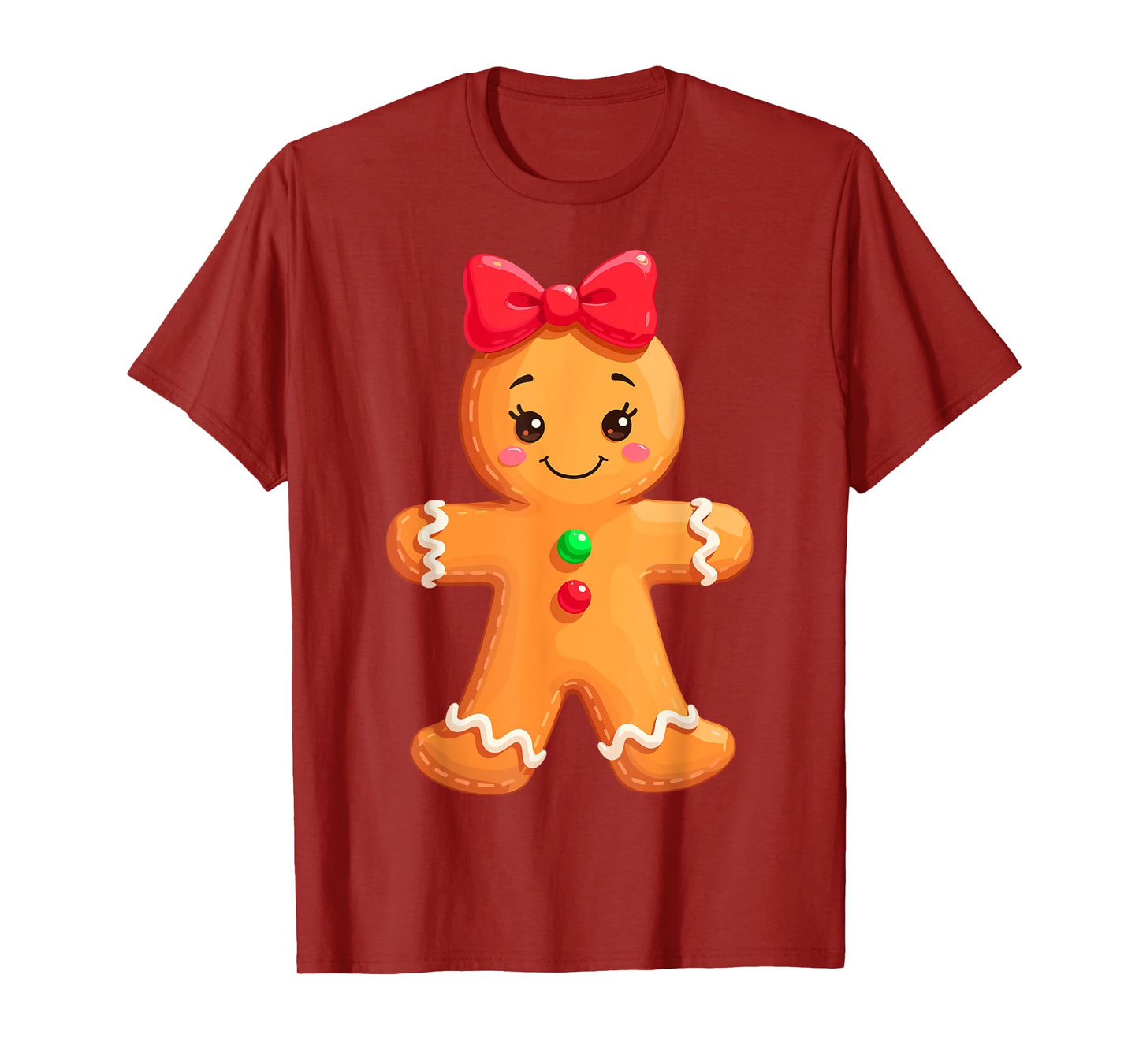 Funny Gingerbread Girl & Boy Christmas Couple Matching Girls T-Shirt