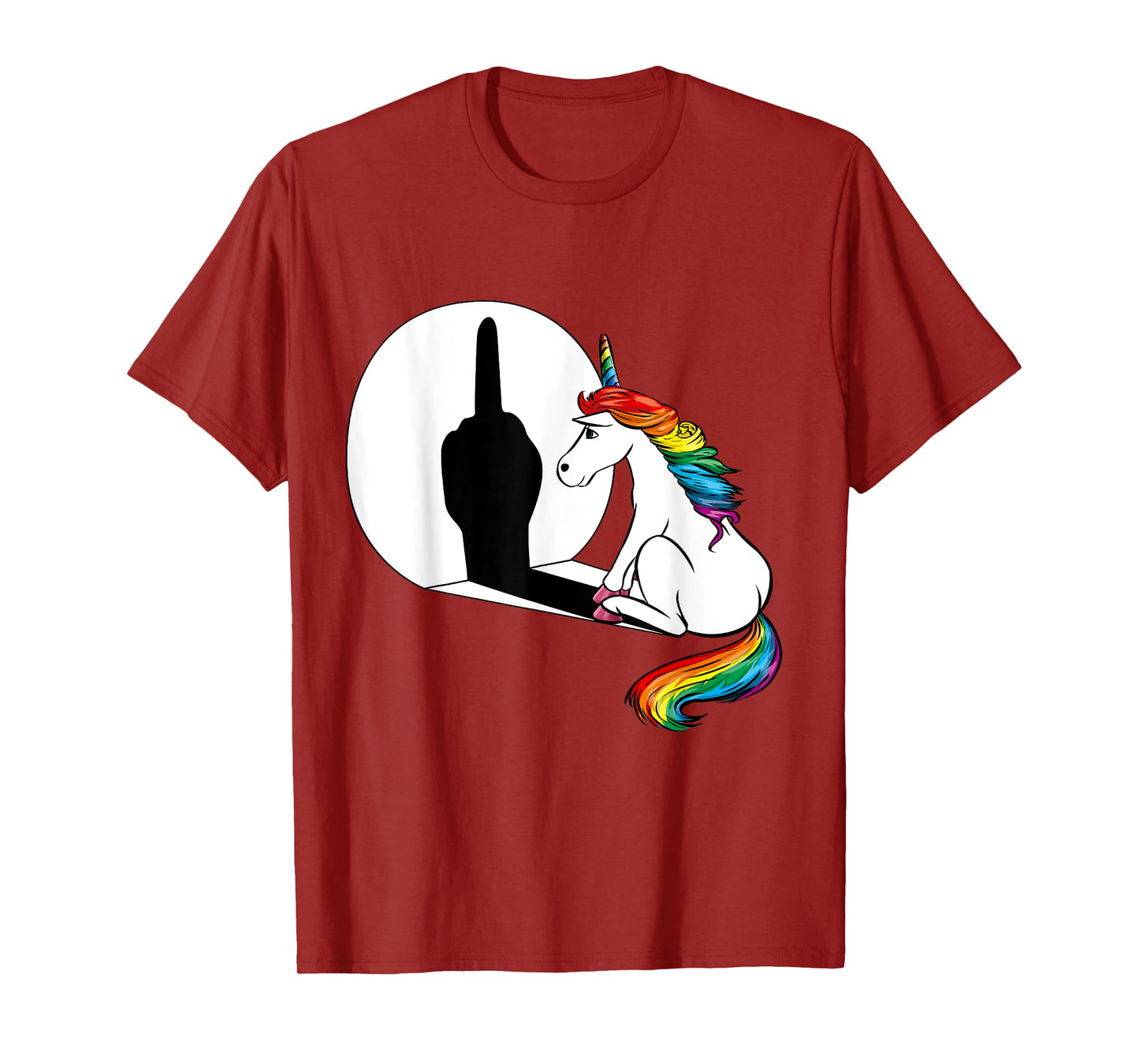 Unicorn Sarcasm Funny Shadow Unicorn Middle Finger T-Shirt