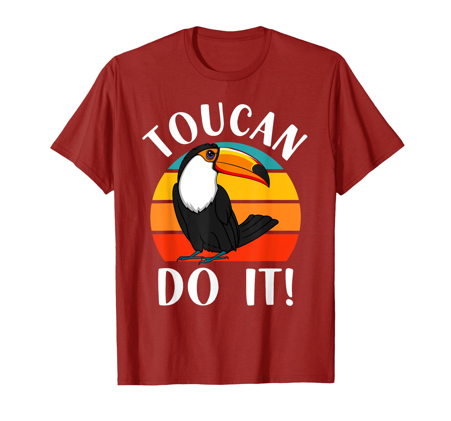 Funny Toucan Do It Tropical Bird Pun Retro Vintage Sunset T-Shirt