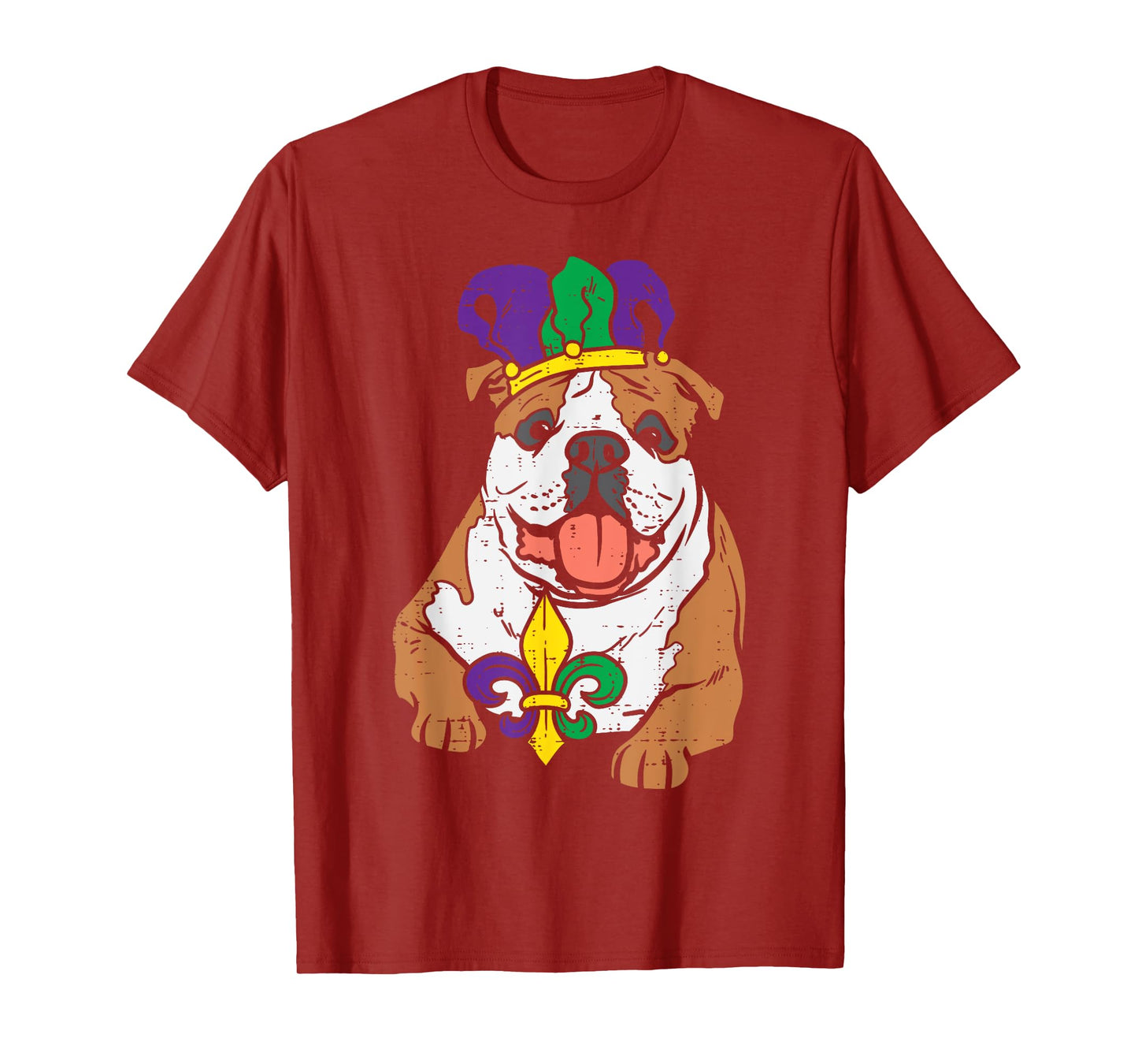 Jester English Bulldog Mardi Gras Funny Dog Men Women Kids T-Shirt