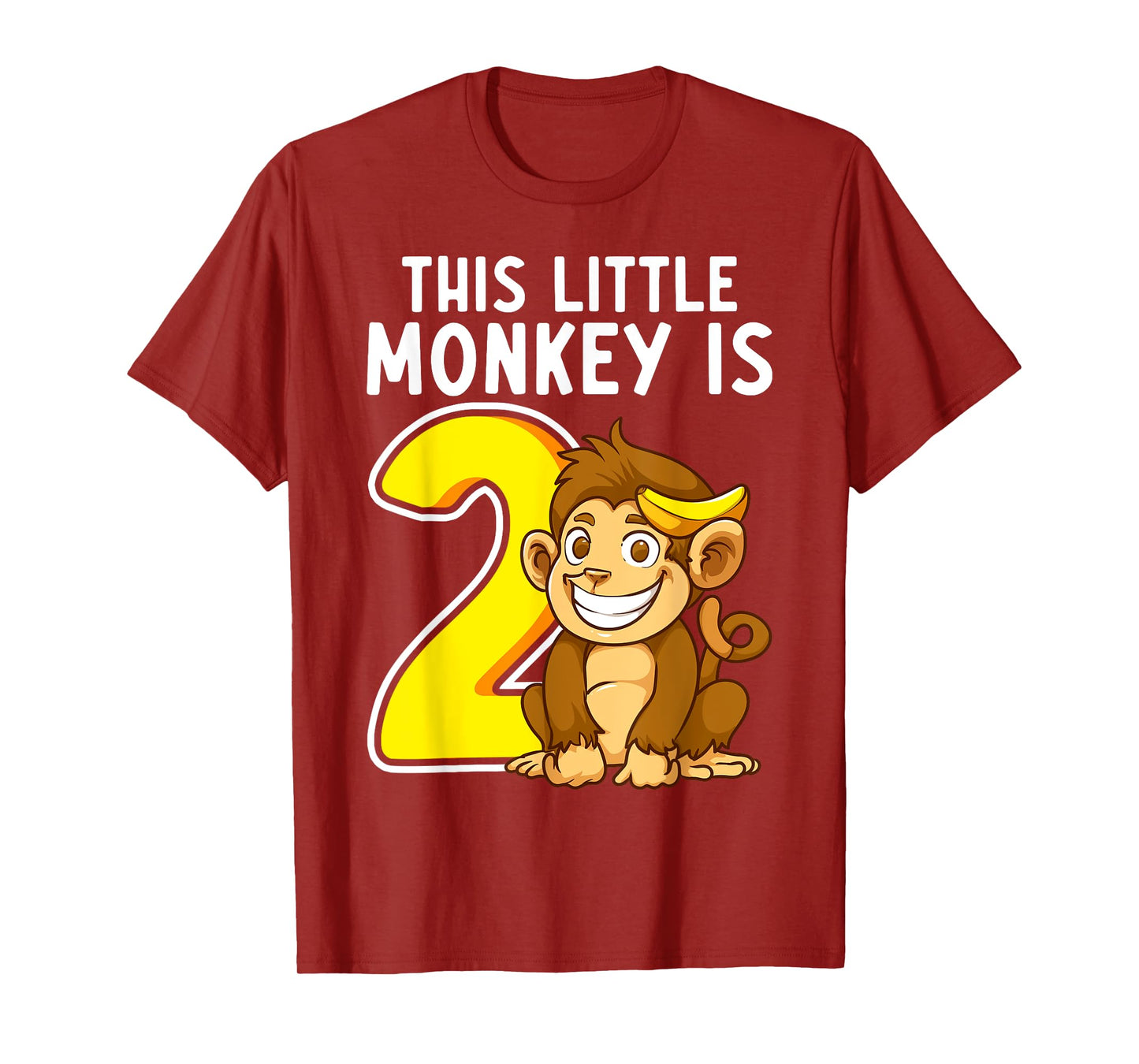 This Little Monkey Is 2 Years Old Kid 2nd Birthday Monkeys T-Shirt