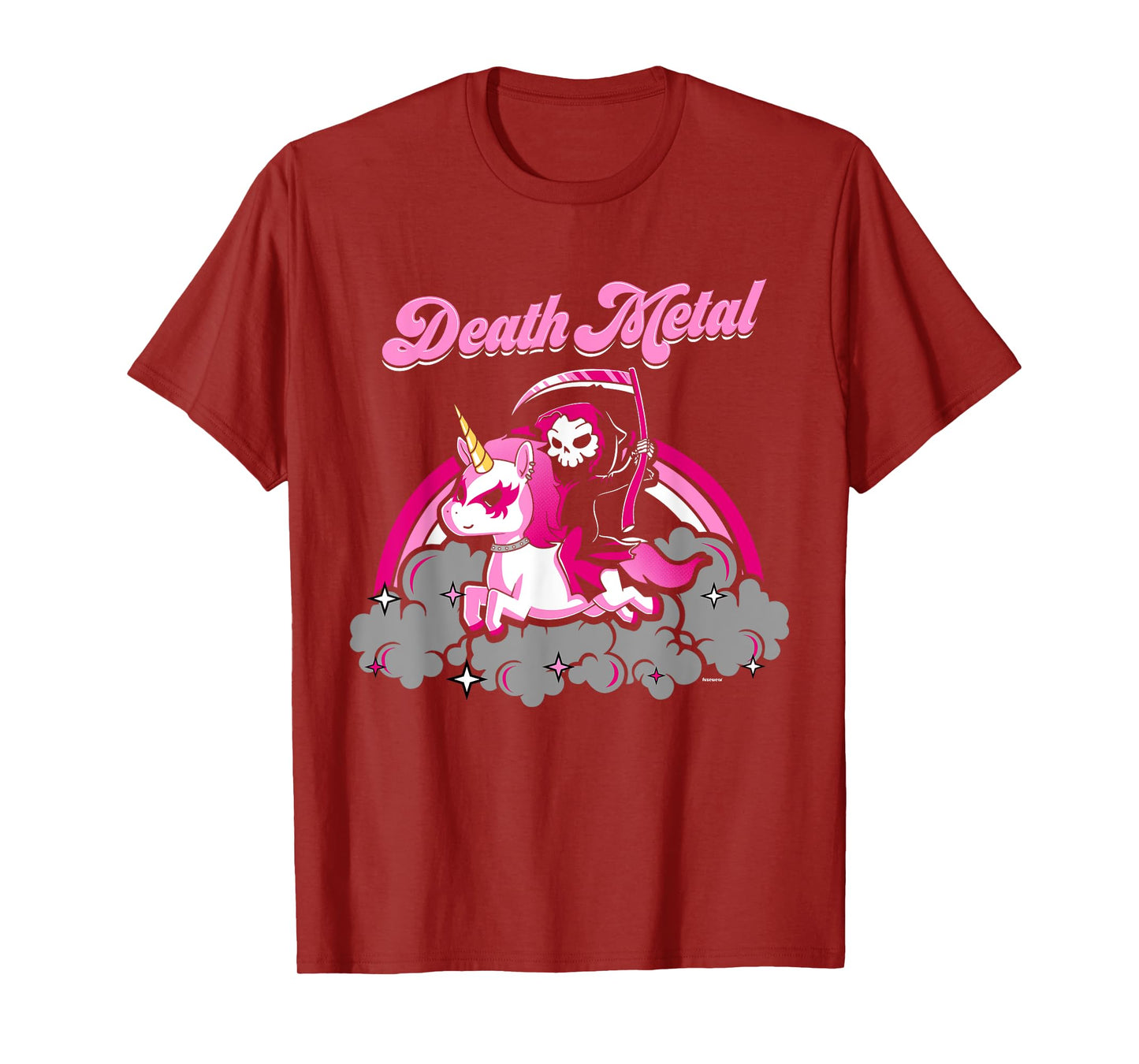 Unicorn Death Metal Rocker Go To Hell Shirt Pink T-Shirt
