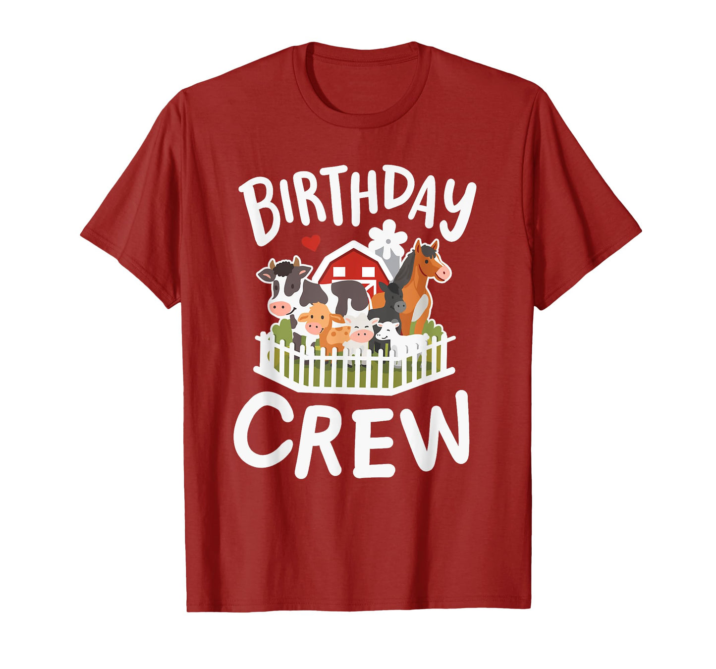 Birthday Crew Farm Animals Bday Matching Girls Boys Kids T-Shirt