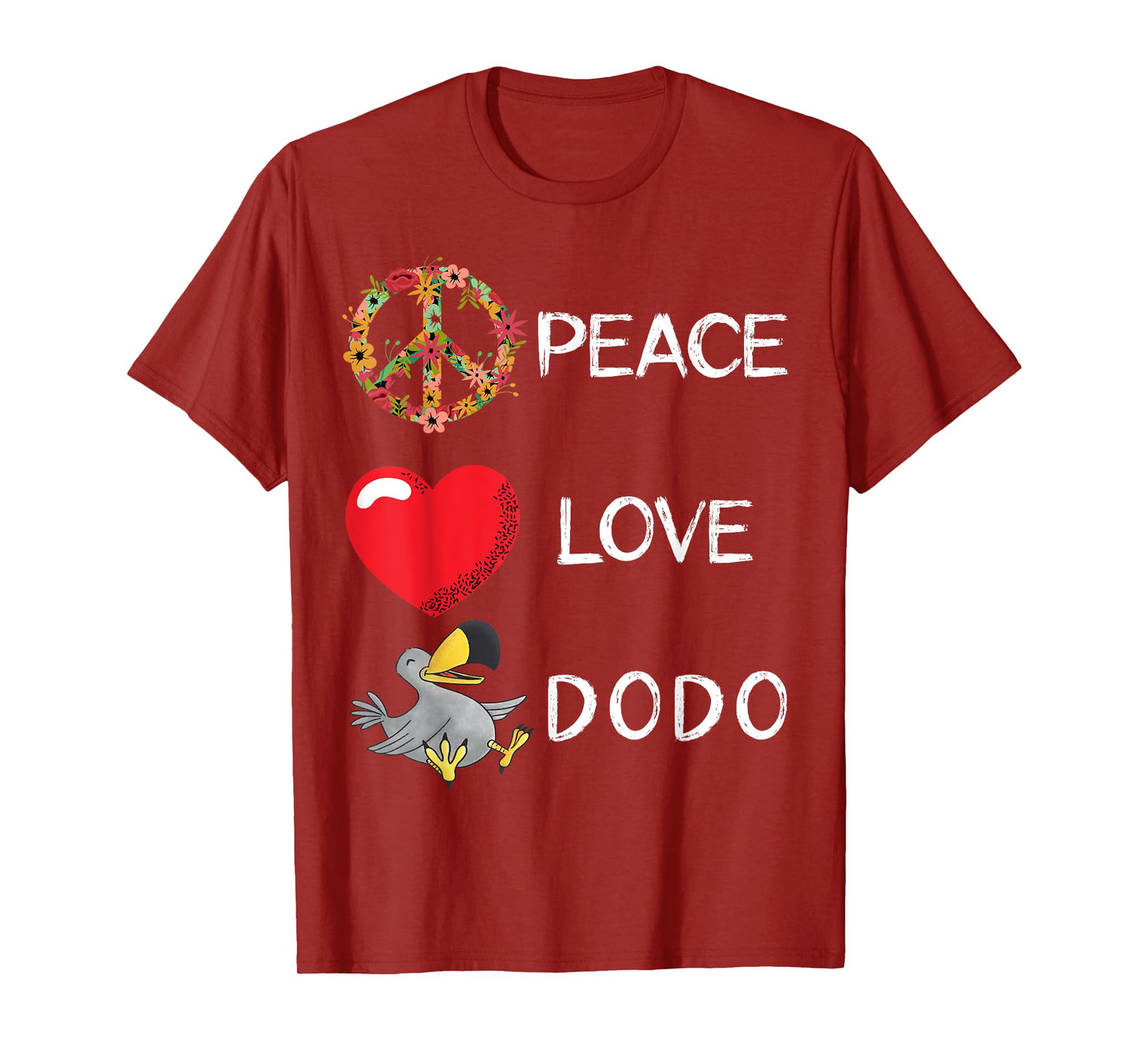 Dodo Bird Love Peace Extinct Flightless Dronte Bird Watcher T-Shirt