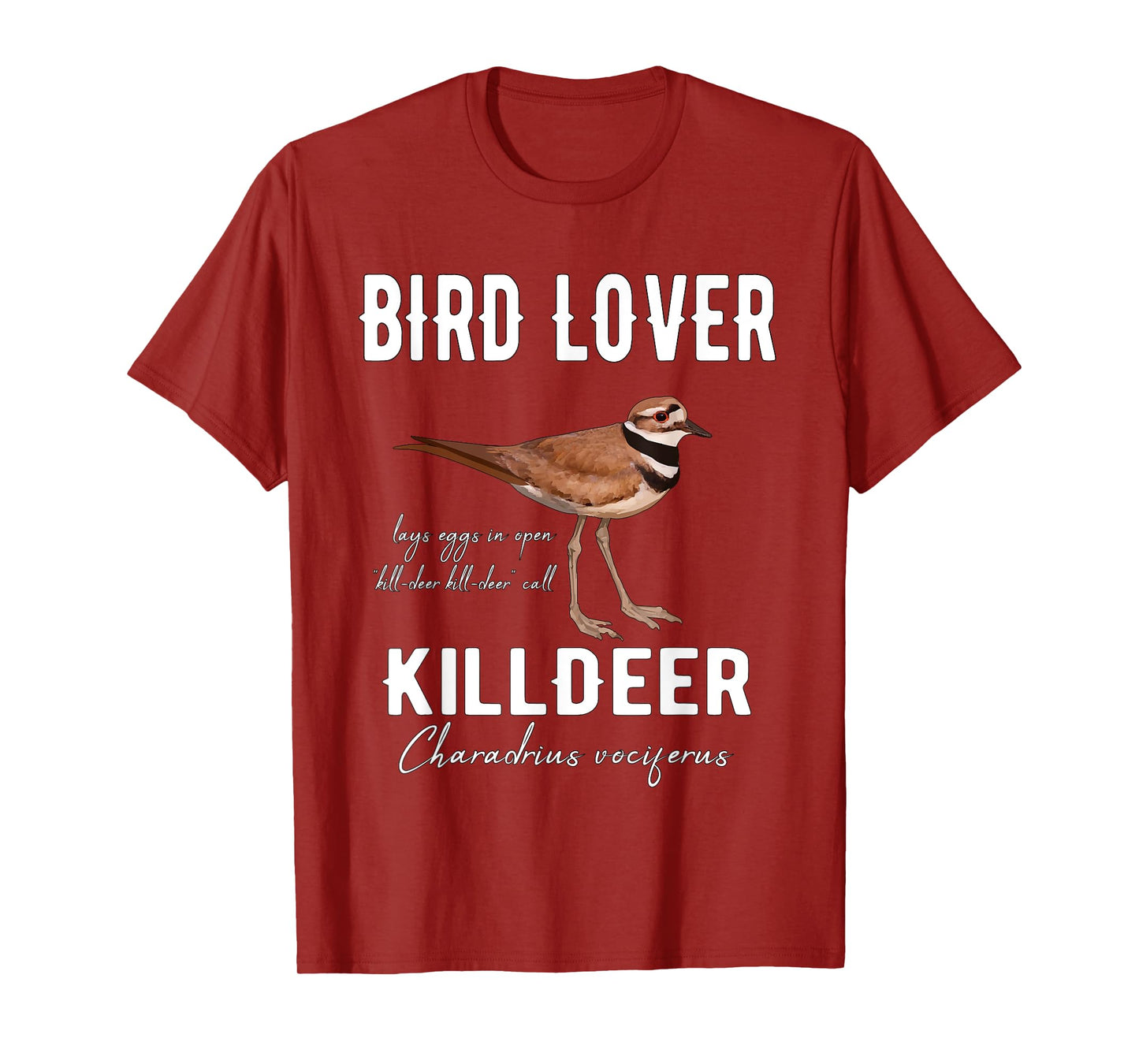 Bird Lover Killdeer T-Shirt with Scientific Name Birder Gift T-Shirt