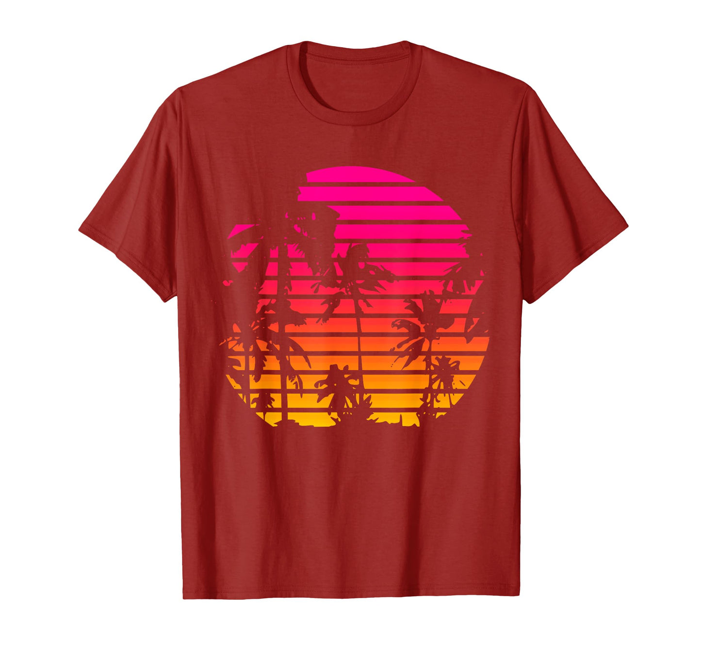 1980's Summer Tropical Beach Palm Tree Sunset T-Shirt for Men Women Girls Kids