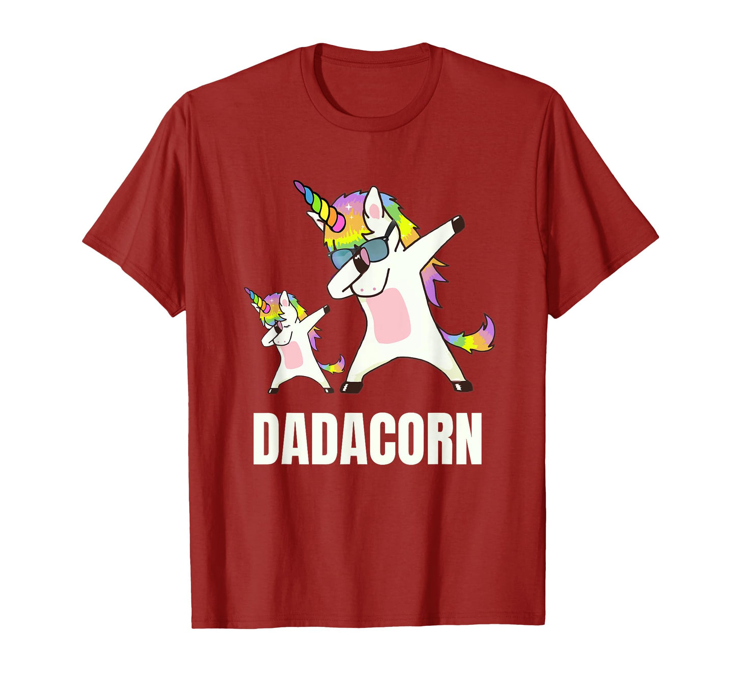 Dadacorn Daddy Unicorn Funny Dabbing Unicorn Dad and Baby T-Shirt