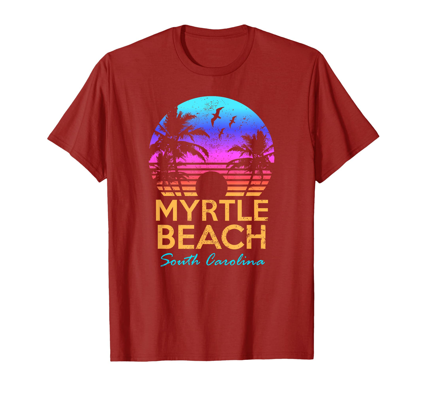 Myrtle Beach South Carolina Vacation Vintage Sunset Graphic T-Shirt