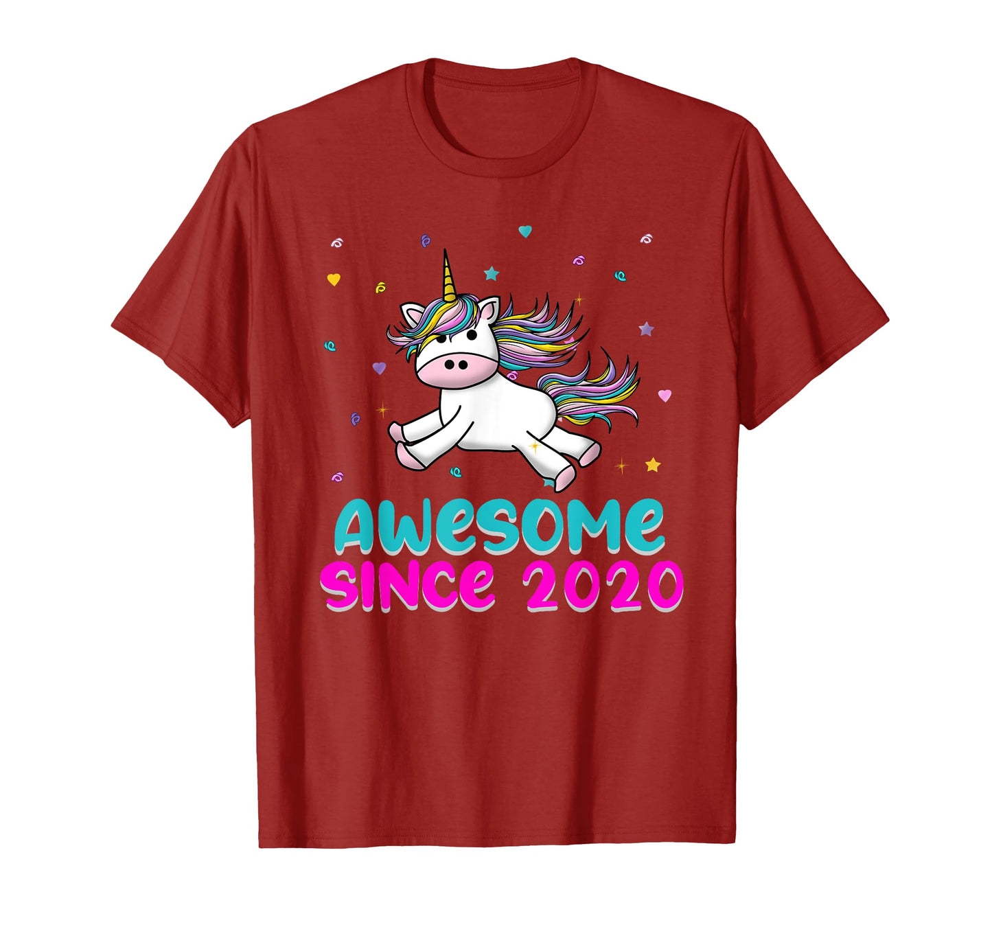 Unicorn Birthday Girl Gift Love Awesome Since 2020 T-Shirt