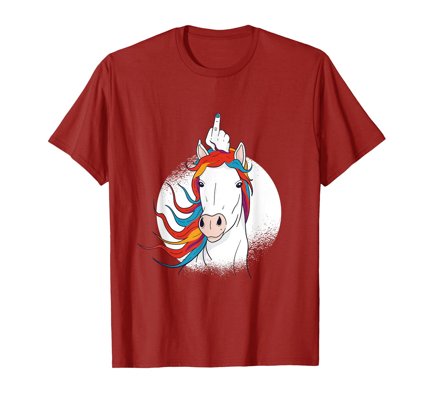 Crude Humor Funny Unicorn Middle Finger Sarcasm Adult Fun T-Shirt