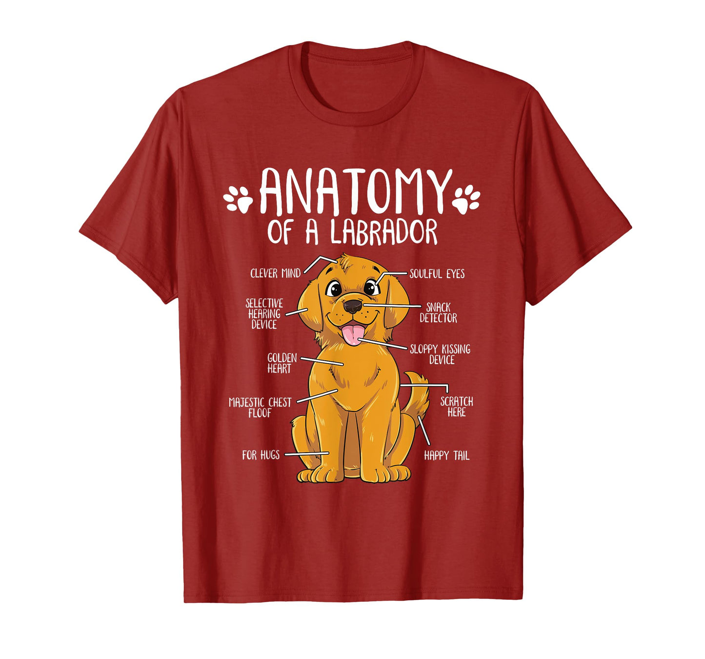 Funny Anatomy Labrador Retriever Lab Dog Lover Owner T-Shirt for Men Women Kids