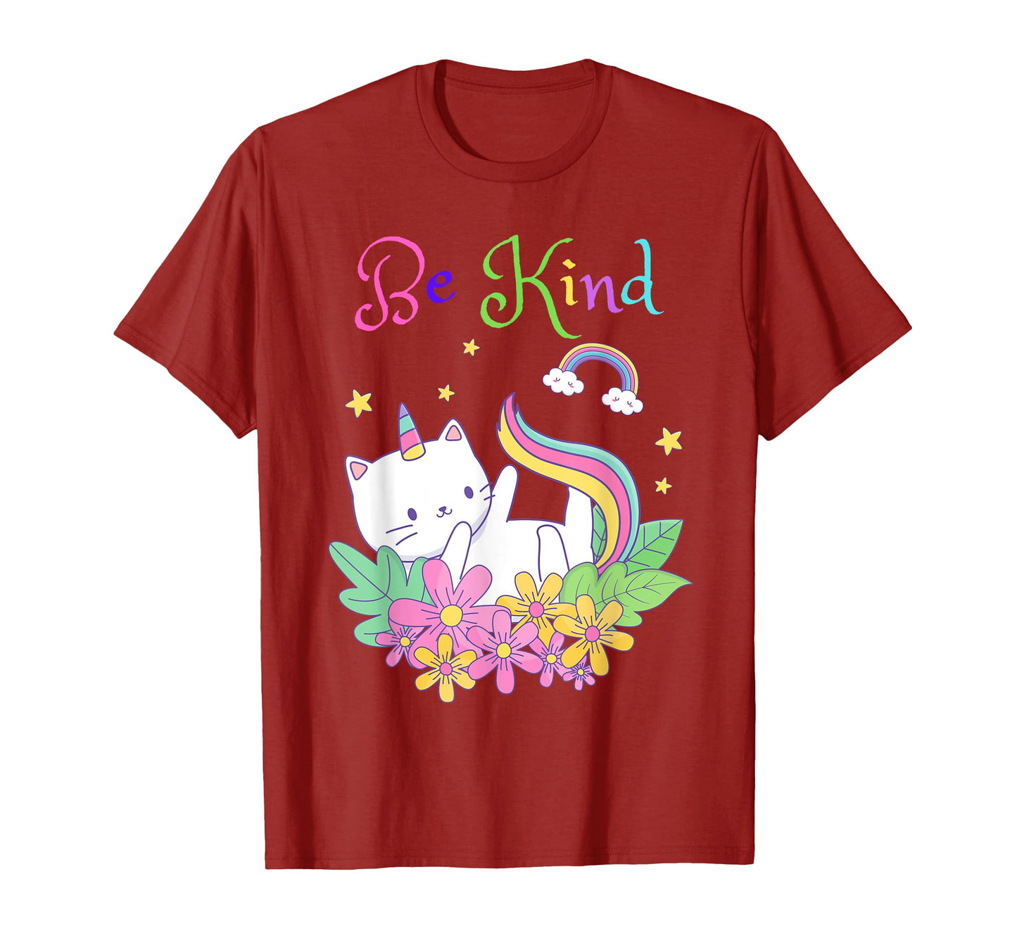 Cat Unicorn Be Kind Shirt Caticorn Be Kind Gift for Teacher T-Shirt