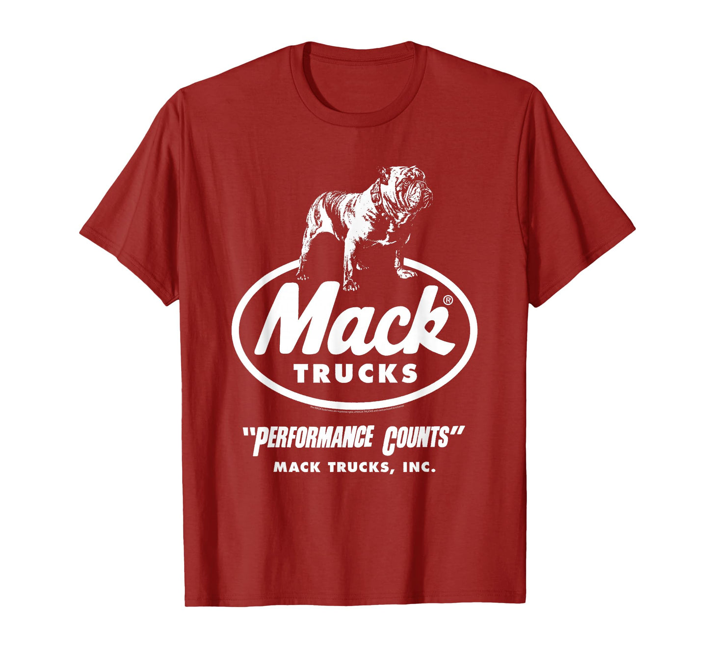 Mack Trucks Performance Counts Bulldog Logo Trucking T-Shirt