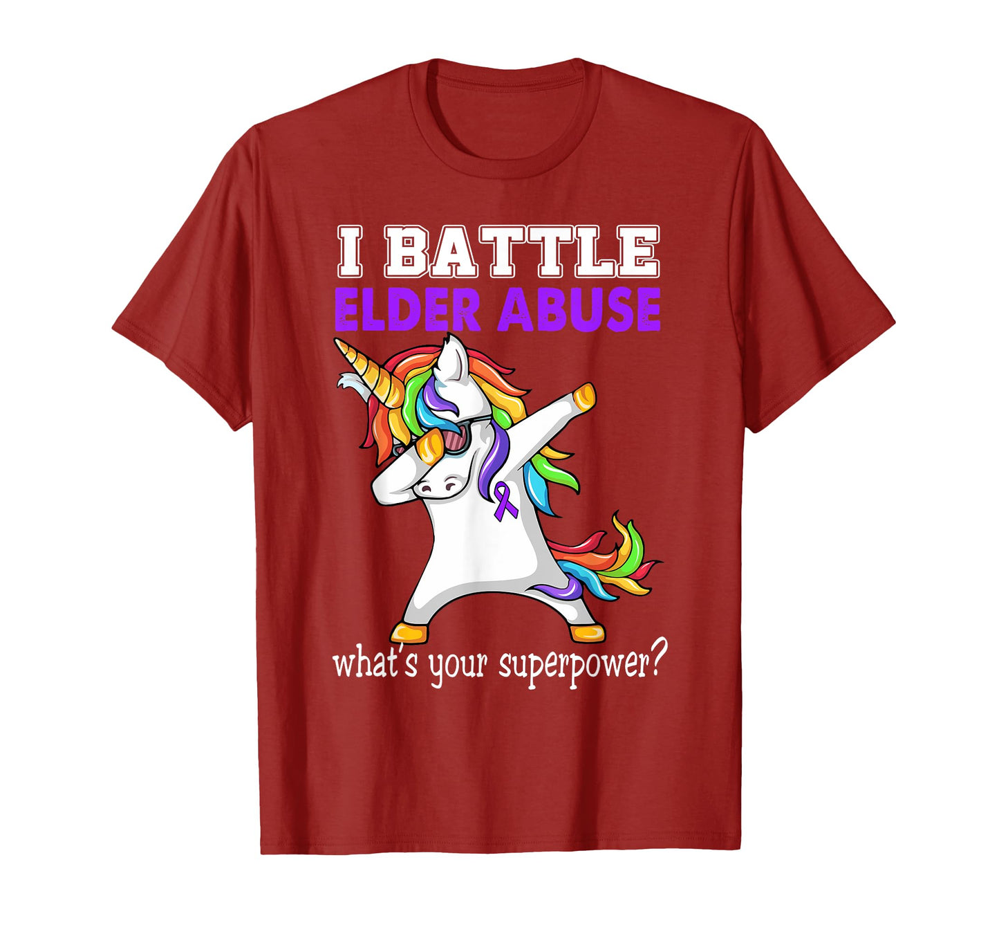 Unicorn I Battle Elder Abuse Awareness T-Shirt