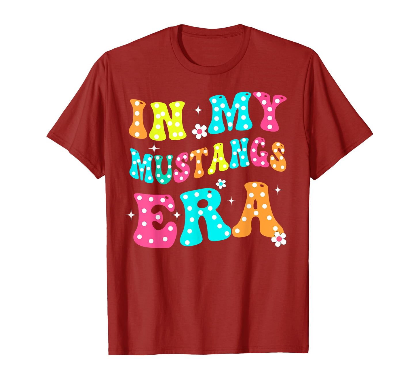 In My Mustangs Era Back to School Spirit Game Retro Groovy T-Shirt