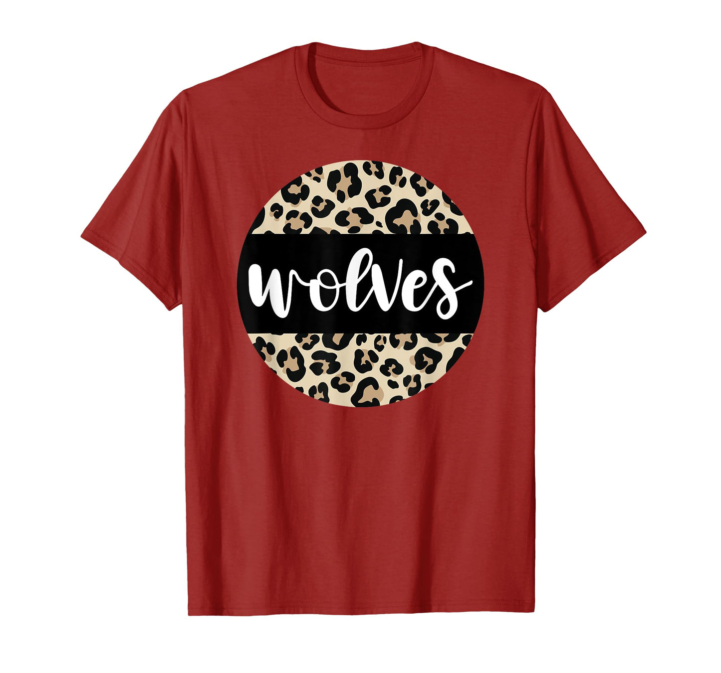 Leopard Print Wolves Team Mascot School Spirit Game Night T-Shirt