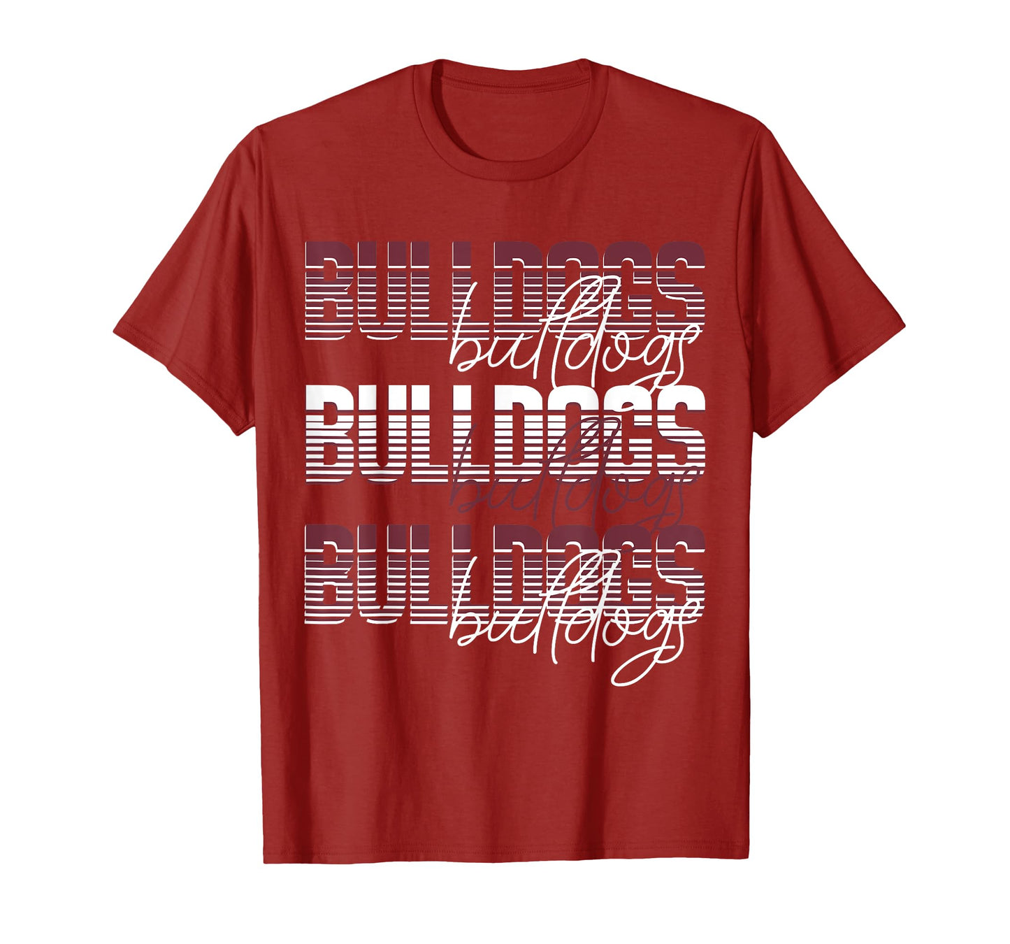 Bulldogs School Spirit Maroon Bulldog Pride Game Day mascot T-Shirt