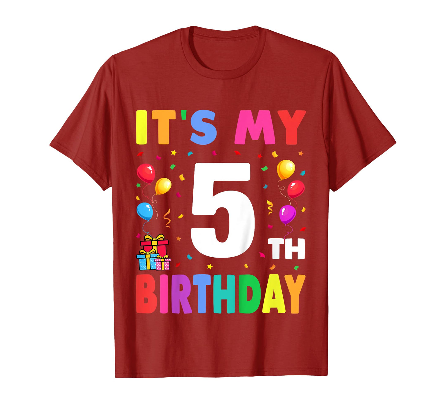 It's My 5th Birthday 5 Five Happy Birthday Boys or Girls T-Shirt