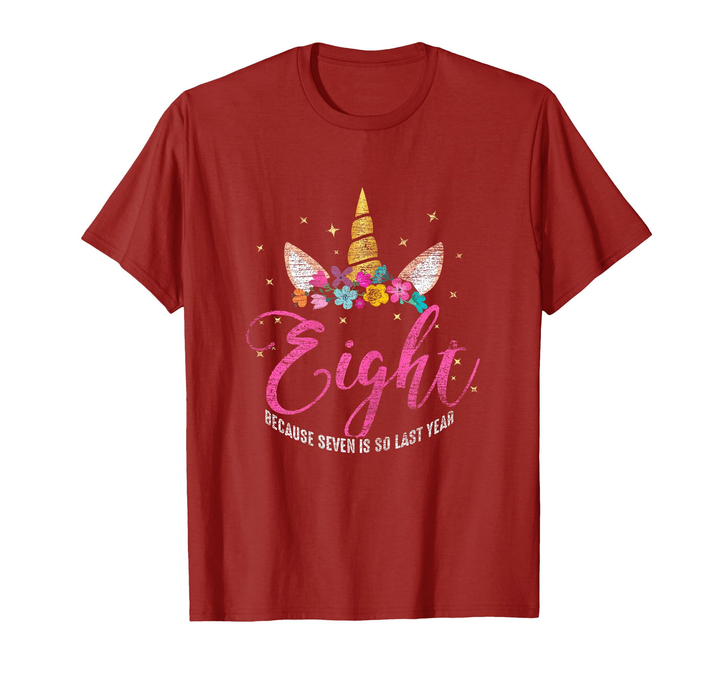 8 Years Old Birthday Girl Gifts Unicorn 8th Birthday T-Shirt
