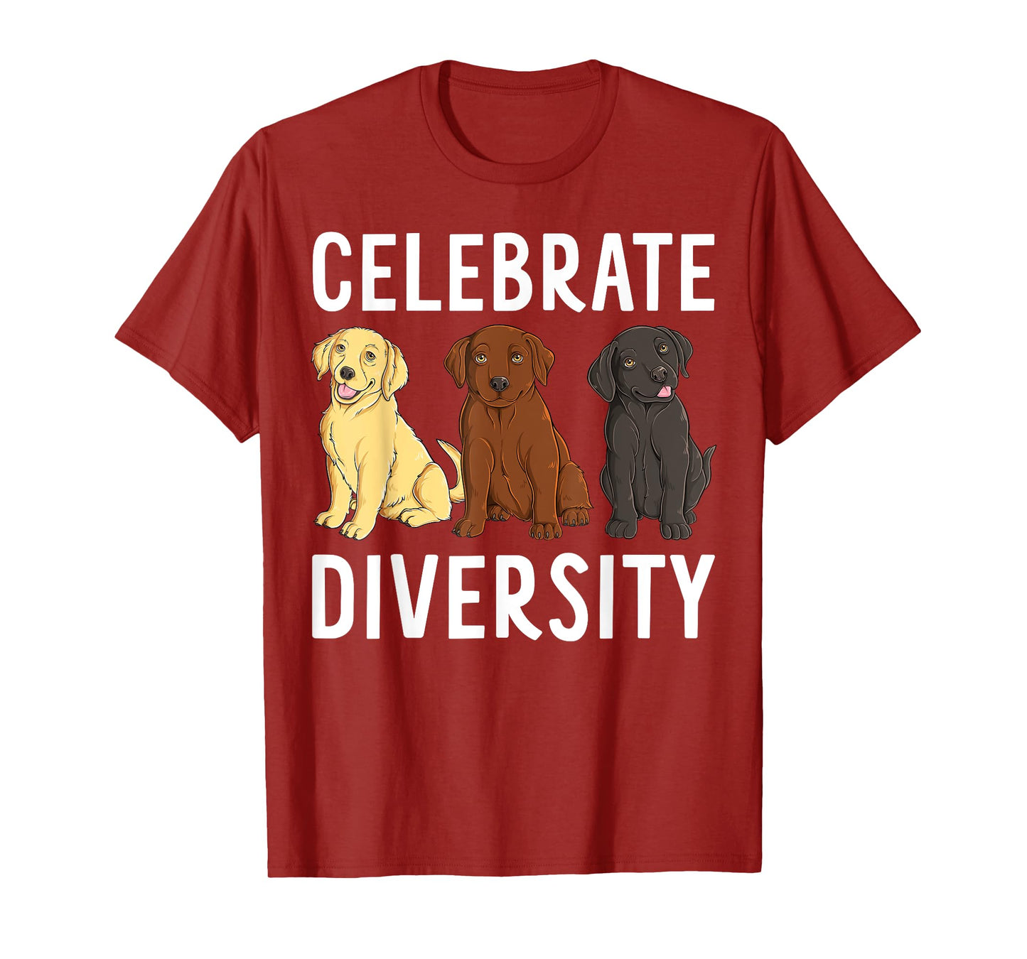 Funny Labrador Puppies Celebrate Diversity Labrador Dog T-Shirt
