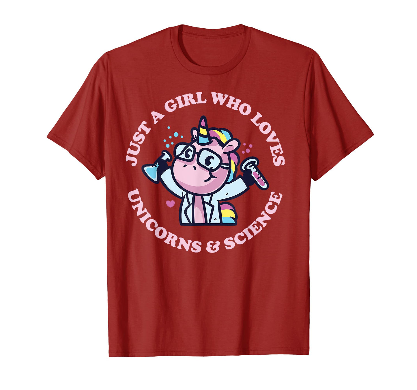 Just A Girl Who Loves Unicorns And Science Cute Unicorn T-Shirt