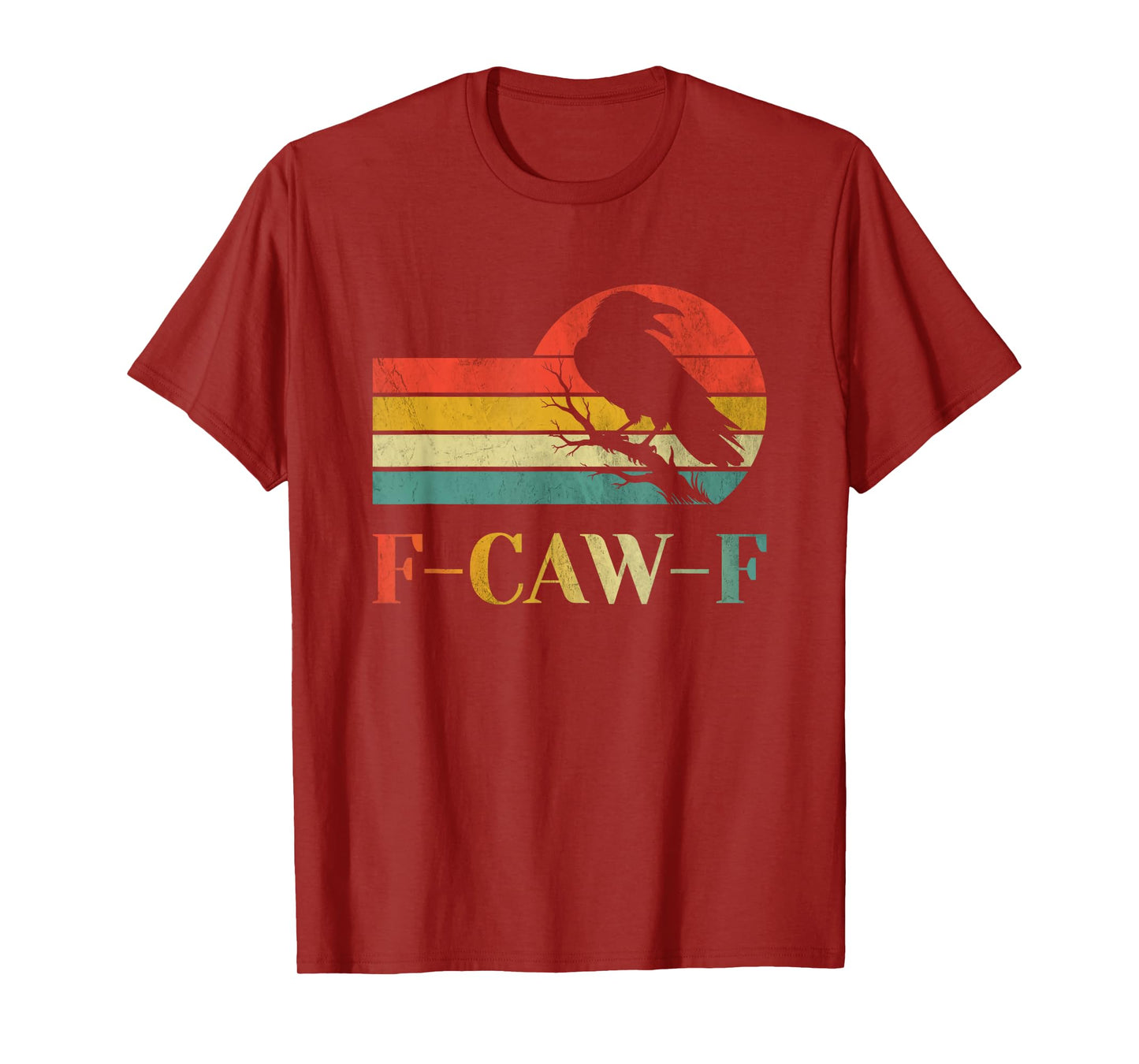 Retro Sunset Vintage F-Caw-F Black Crow Black Bird T-Shirt