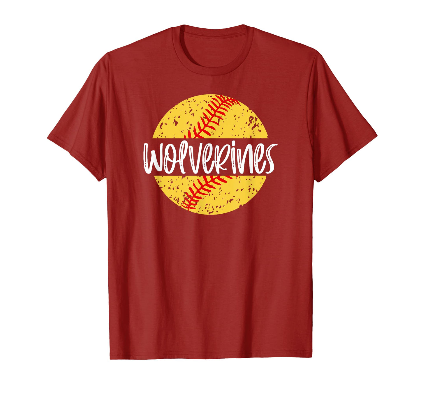 Wolverines Softball Team Mascot School Spirit Game Day T-Shirt
