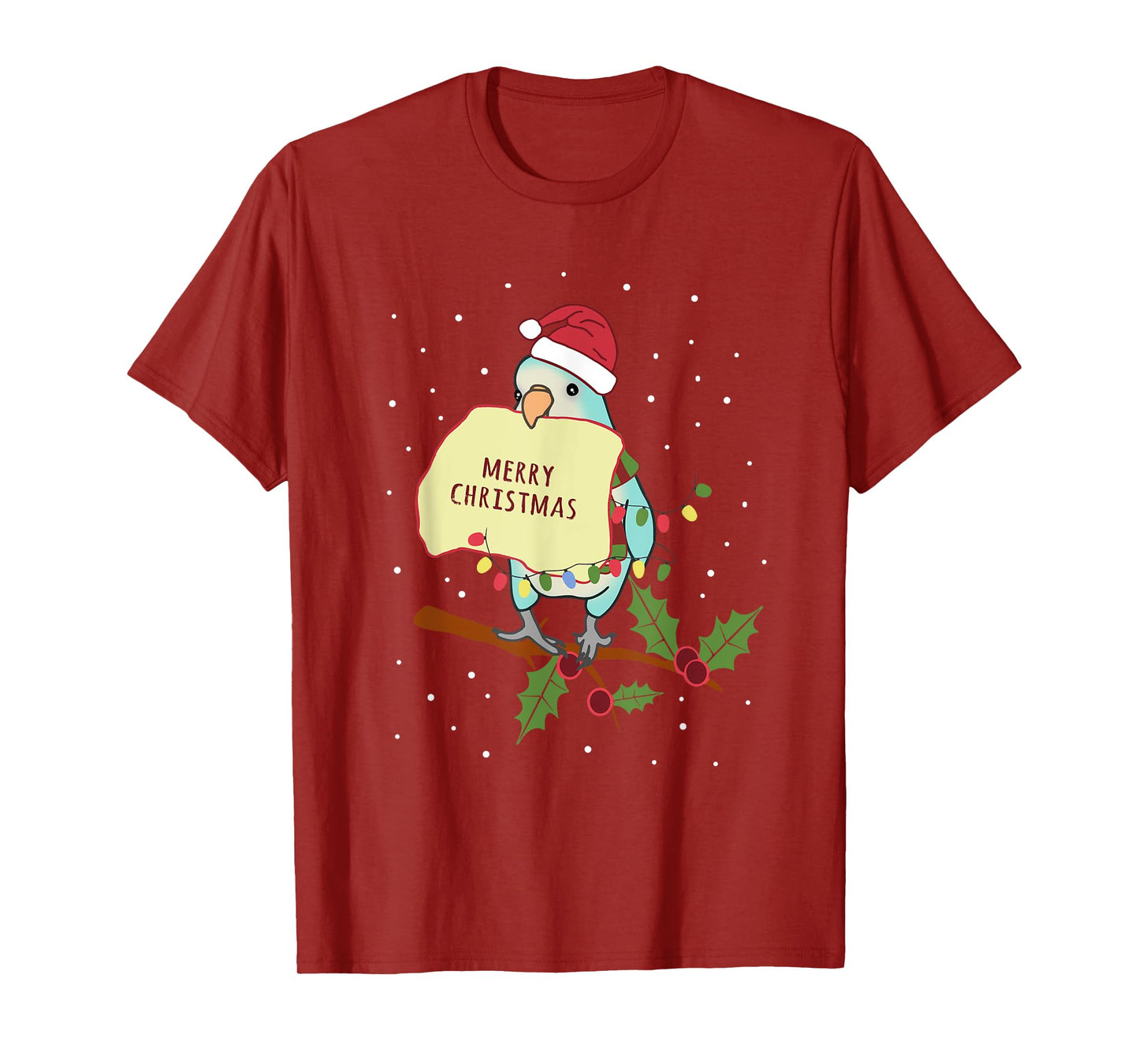 Merry christmas Blue Quaker Parrot Owner Birb memes T-Shirt