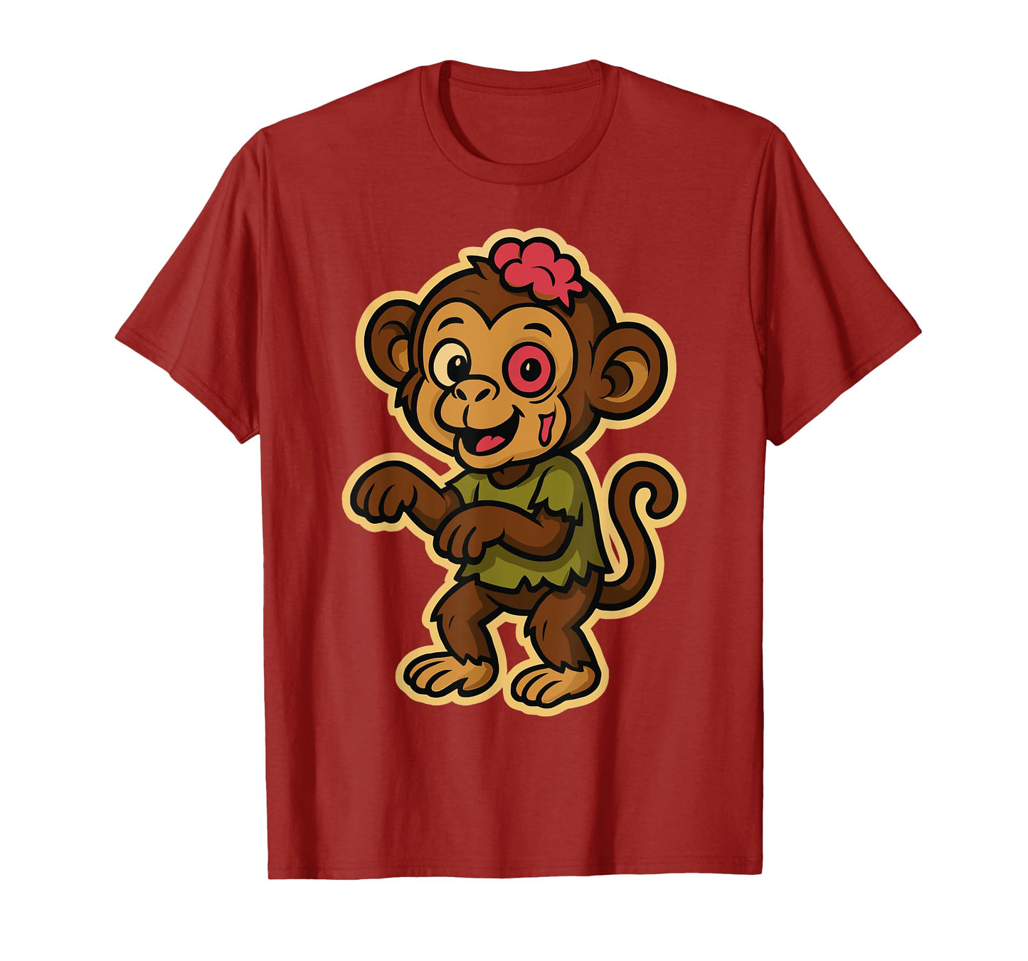 Funny Monkey in Zombie Costume for Kids Boys Girls Halloween T-Shirt
